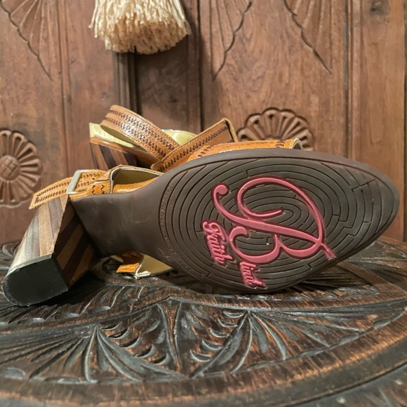 Vintage Fluevog Brown Leather Strappy Heels. - Picture 3 of 5